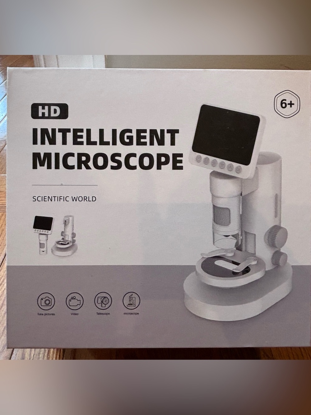 HD Intelligent Microscope - White & Gray